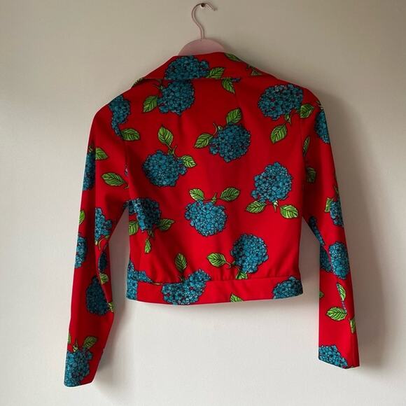 Vintage Red And Blue Floral Dress Set - Picture 4 of 10